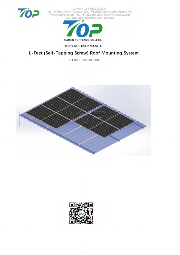 Topfencesolar L-Feet -järjestelmän käyttöopas